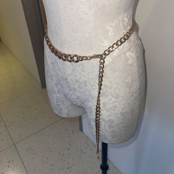 Vince Camuto Womens Belt One Size Gold Toned Chain Lobster Claw Waist